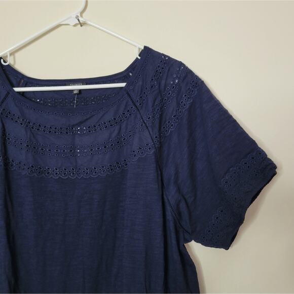 TALBOTS EYELET SLUB KNIT FIT & FLARE DRESS 3X - Picture 3 of 8